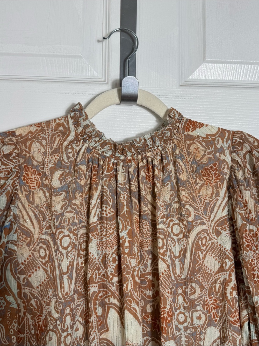 Ulla Johnson Maja Dress Size 4 Boho Mini Metallic Paisley - Picture 9 of 15
